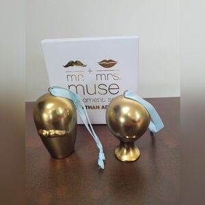 Jonathan Adler Mr & Mrs Muse Gold Ornaments